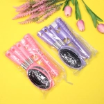 Расчески в наборе 3шт, зеркало и заколка в косметичке «Beauty Home», цвет черный, розовый, сиреневый, синий и красный, 25,5*14,5см