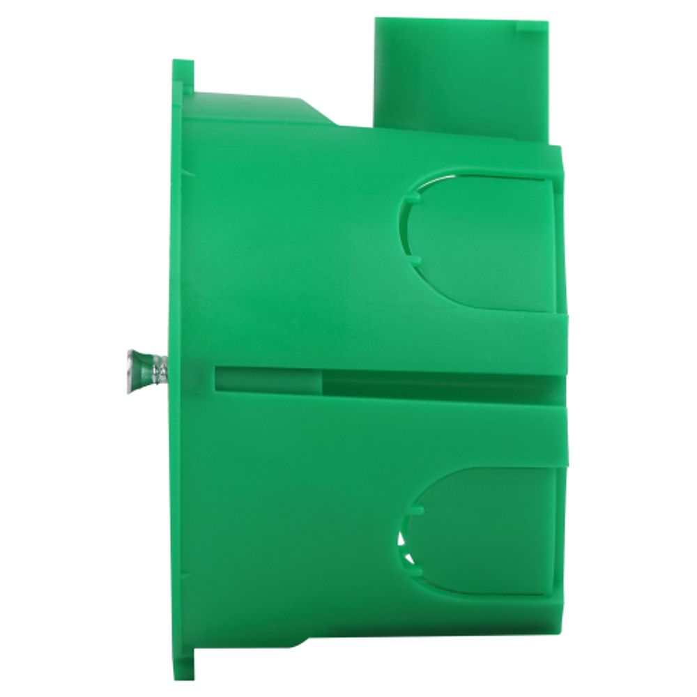 Коробка установочная ЭРА KUTS1-68-45-green зеленая 68х45мм для твердых стен с саморезами, один стыковочный узел IP20 | Коробки монтажные установочные для твердых стен