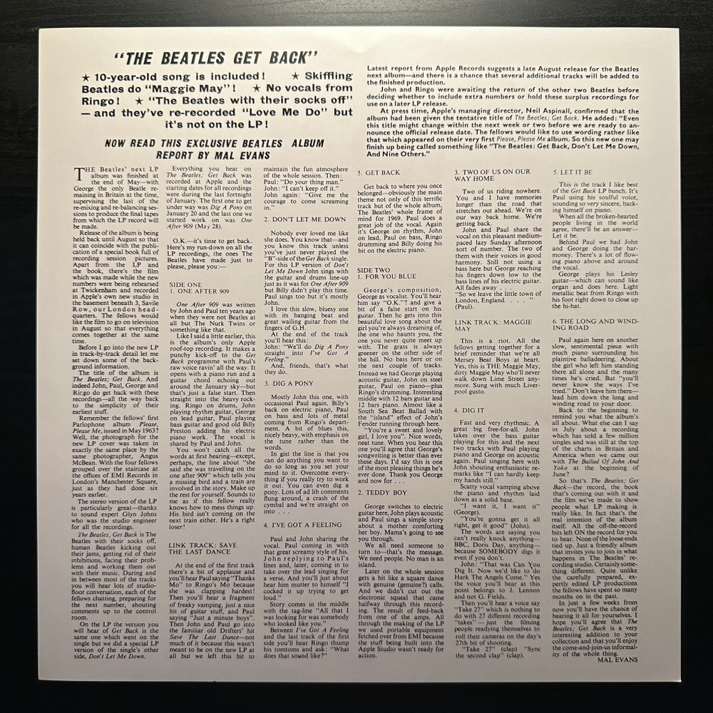 The Beatles – Get Back With Let It Be And 11 Other Songs (Европа 1987г.)