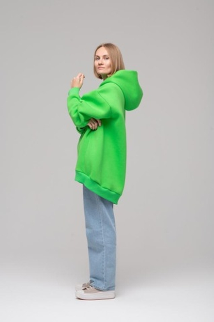 Свитшот oversize с капюшоном, Зеленый