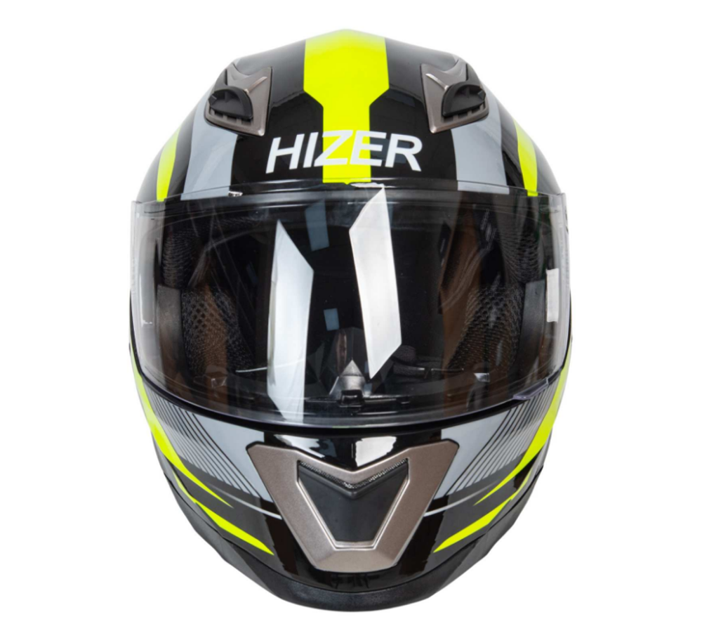Шлем мото интеграл HIZER B562 №1 (XL) black/yellow
