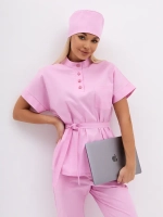 медицинская рубашка блузка для медиков розовая