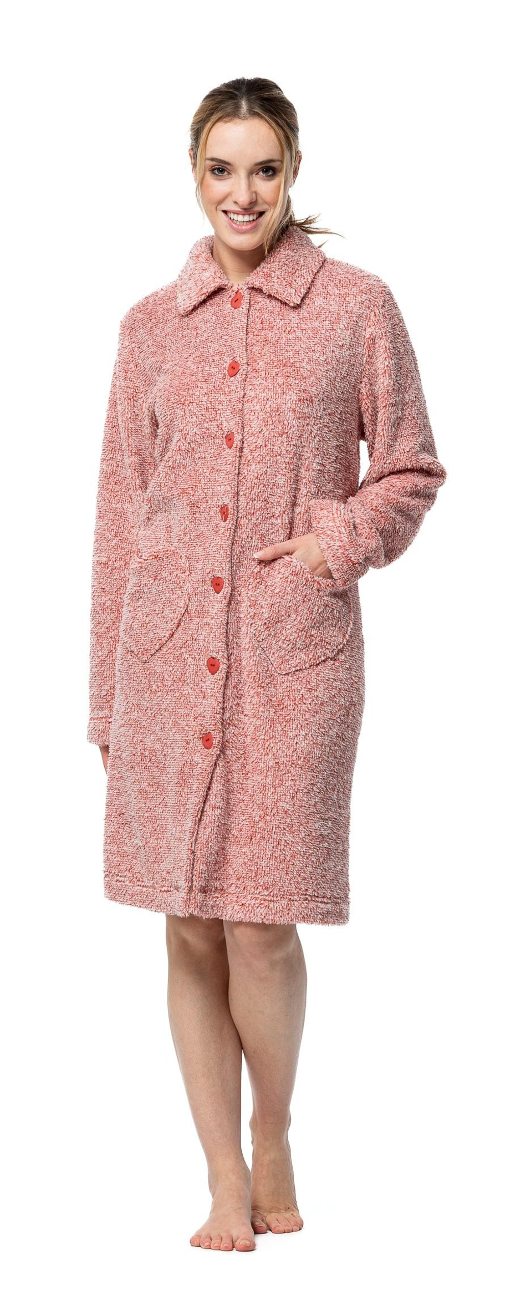 Egatex Халат с пуговицами - Kiss, розовый