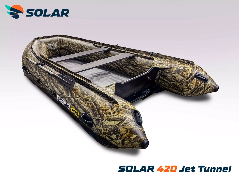 Лодка надувная моторная solar-420 jet tunnel