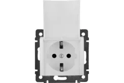 Розетка Legrand Valena с заземлением и крышкой белый 05028
