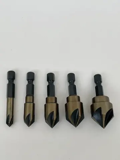 Набор зенкеров по металлу 5PCS 6, 9, 12, 15 и 19 мм с титановым покрытием, Стронг СТМ-52800005