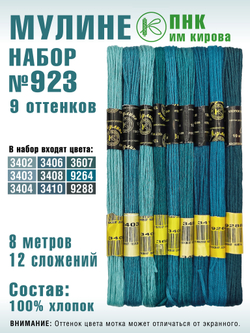 Наборы ниток мулине для вышивания ПНК Киров 9 шт.