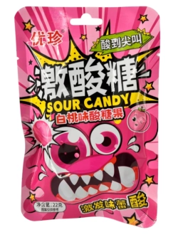 Кислая карамель с шипучкой со вкусом Персика 22 г * 20 шт