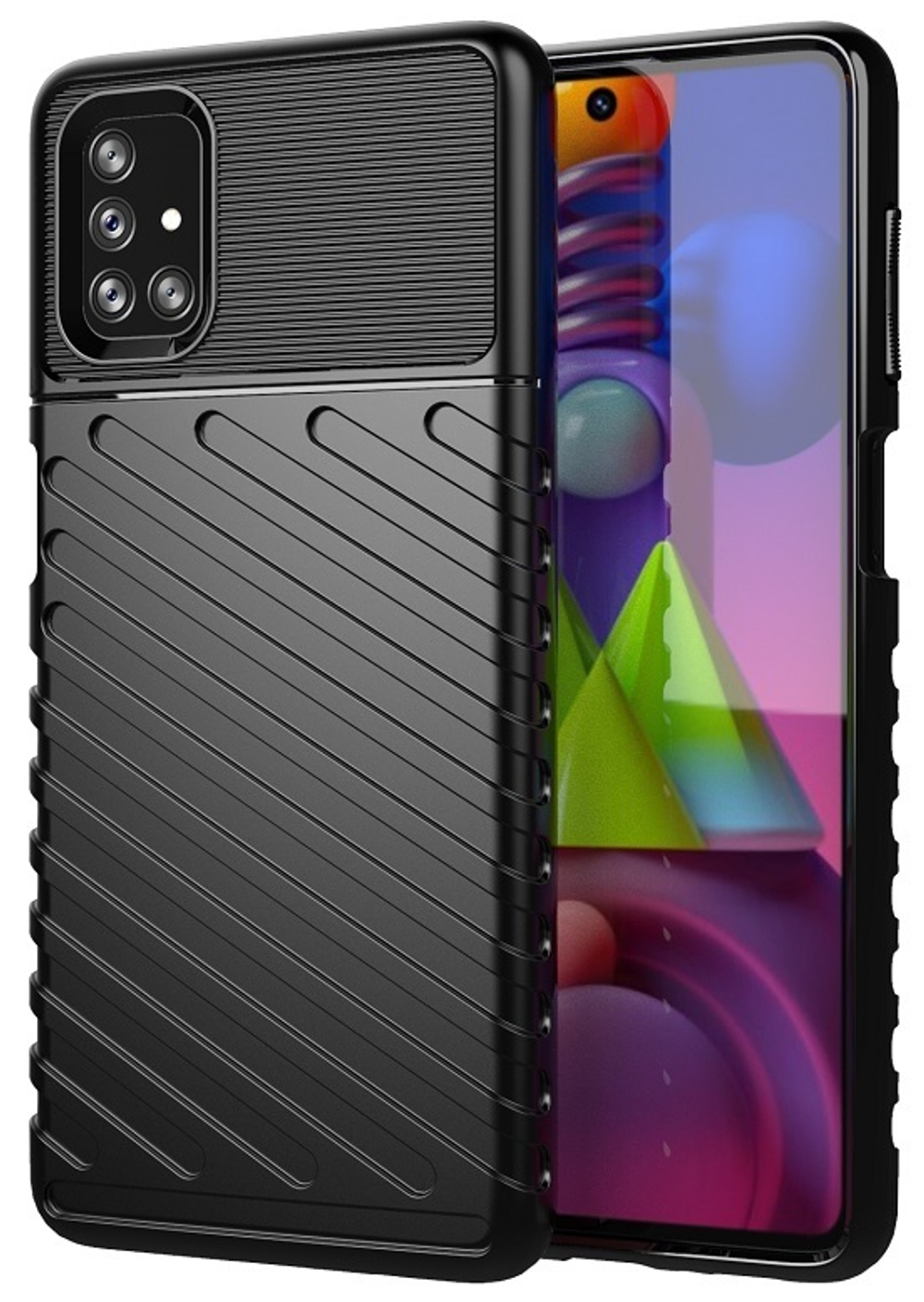 Черный противоударный чехол на Samsung Galaxy M51, серия Onyx от Caseport