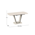 Стол кухонный обеденный раздвижной Серый Софт/Стекло Матовое Серое, Дели Тип 2, 120х80х77 см