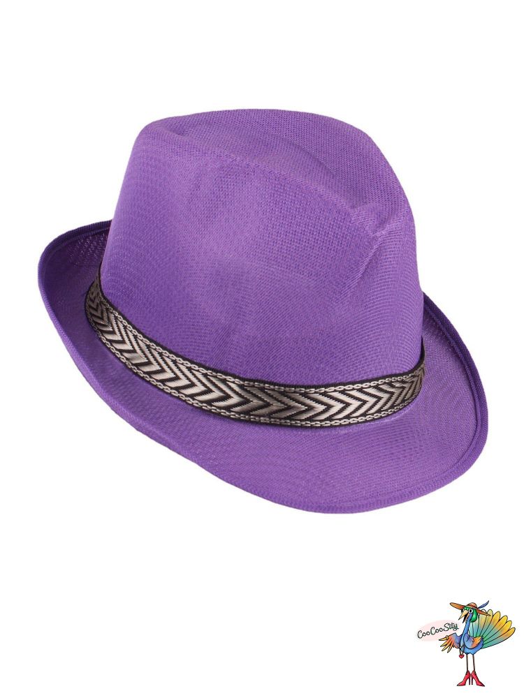 шляпа Стиляга, цвет фиолетовый, ог 58 см