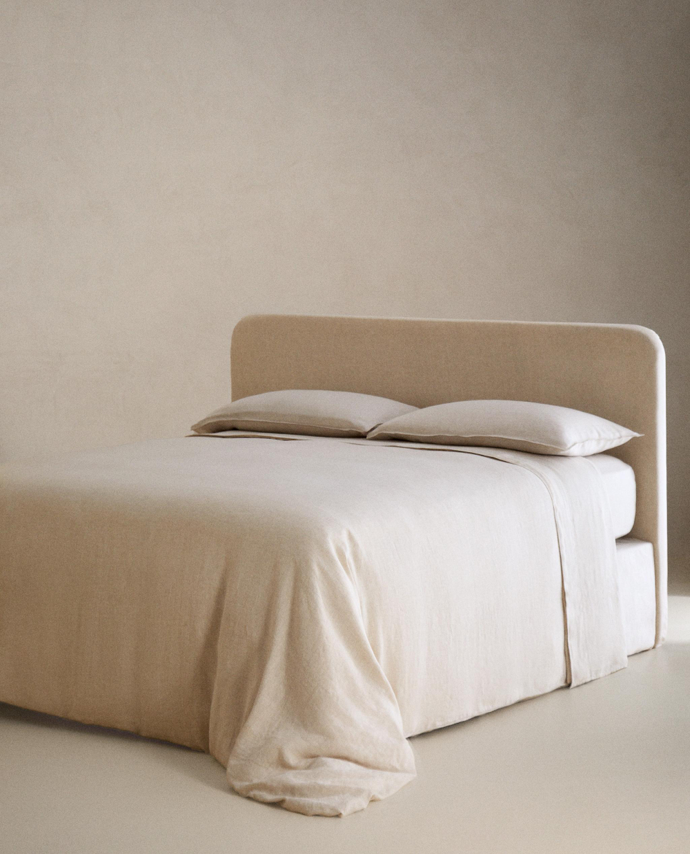 Zara Home - Простыня из постиранного льна, высота 30 см (160 г / м2), светло-бежевый, 90х200х30 см