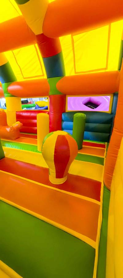 Коммерческий надувной батут «Зверята с крышей 2» без горки, 7*5*4 м