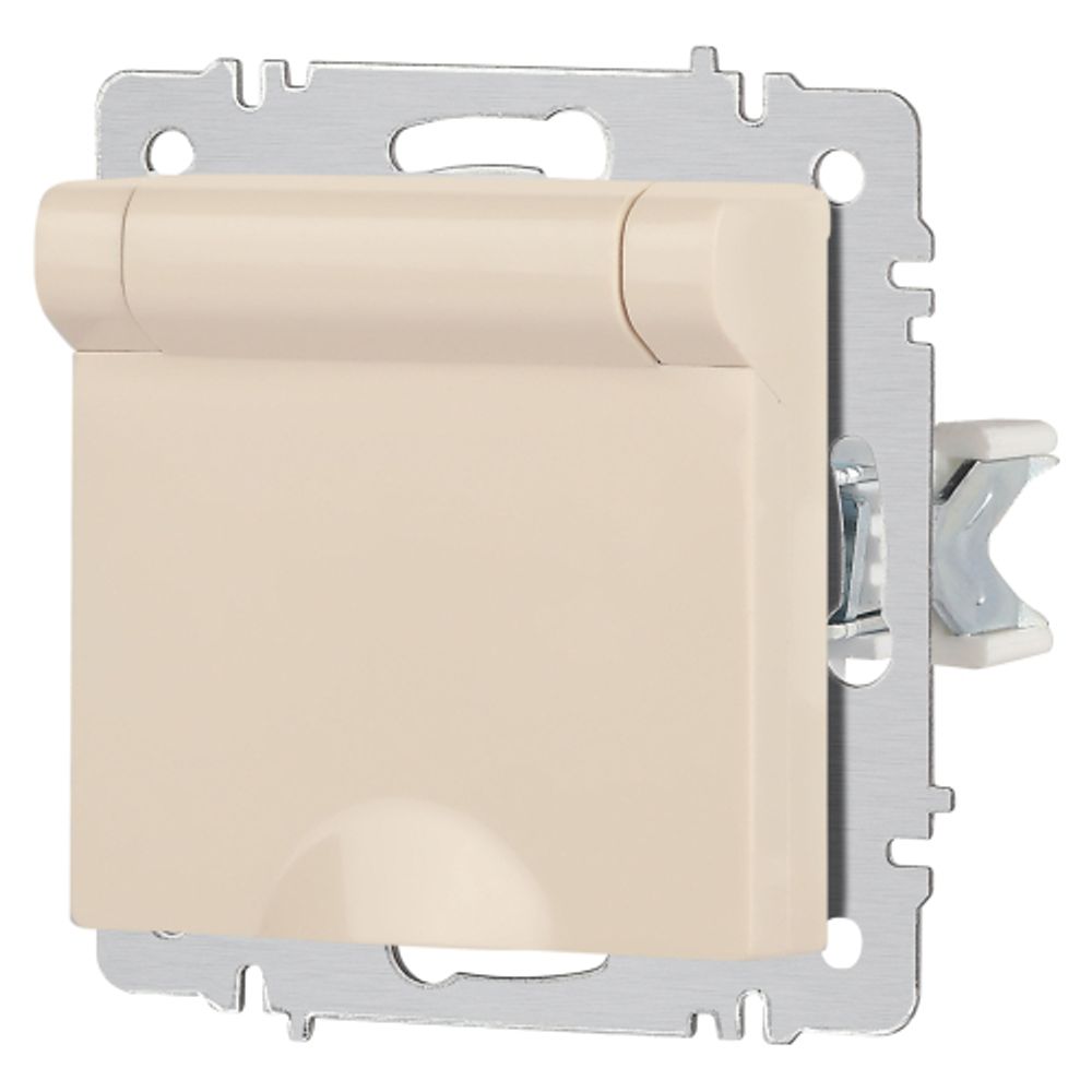 Розетка Intro Accent 6-203-02 2P+E Schuko с крышкой 16А-250В IP20 СУ AL/CU слоновая кость | Intro