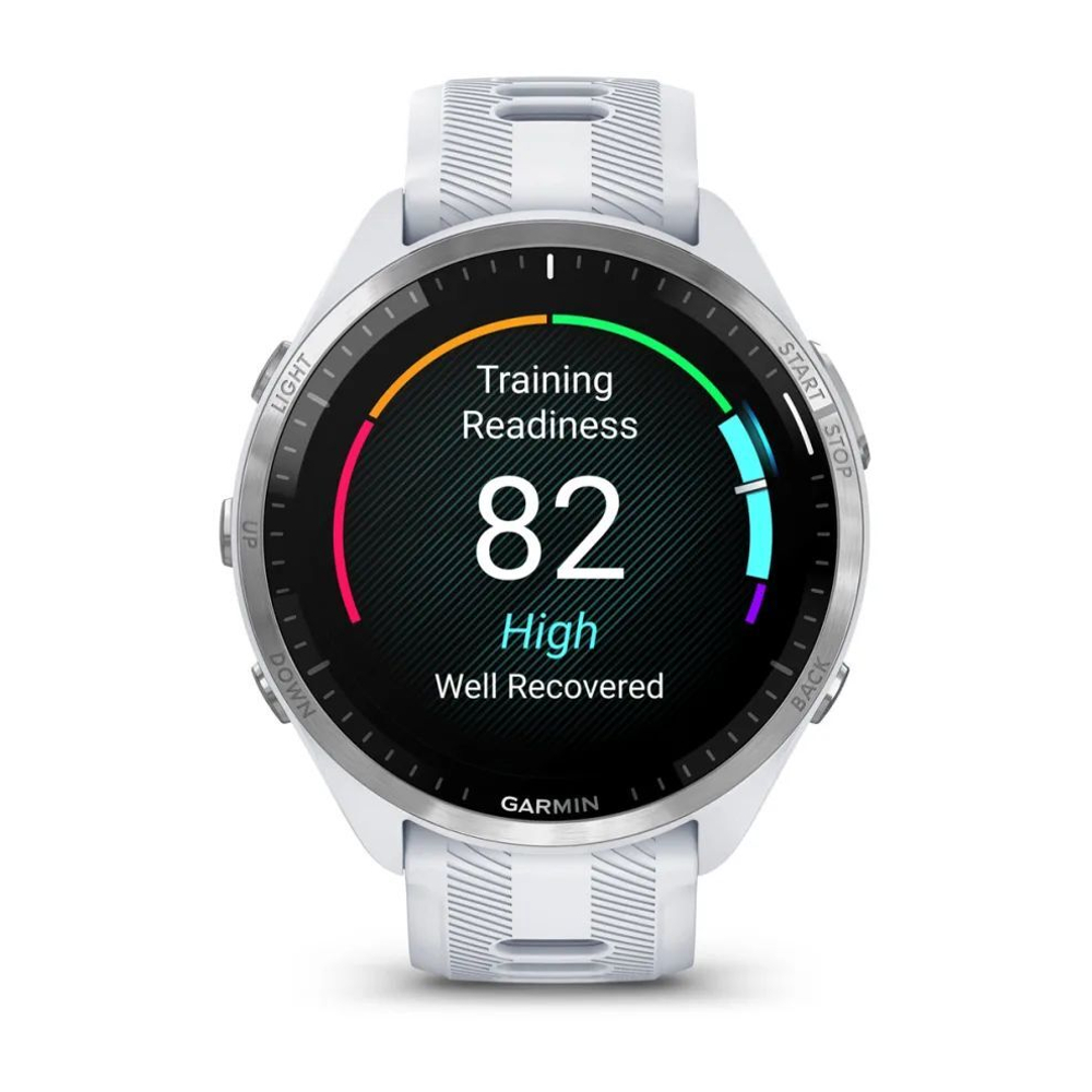 Смарт часы Garmin Forerunner 965 белые, титановый безель, с белым ремешком