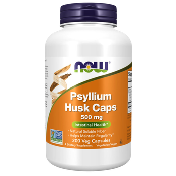Now Foods Psyllium Husk 500 mg 200 veg capsules, Клетчатка, Псиллиум