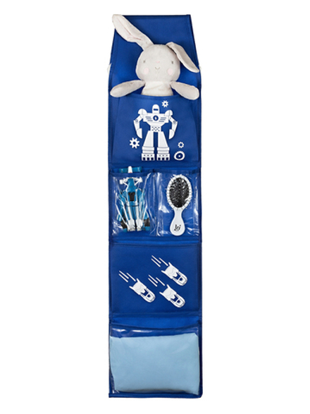 Кармашки в садик 85х20 Робот (синий)