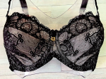 Бюстгальтер plus size на косточках с кружевными мягкими чашками (Размер: 110D) (Цвет: черный)