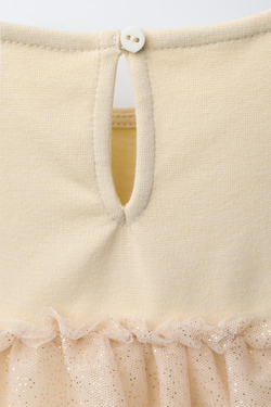 ZARA КОМБИНИРОВАННОЕ ПЛАТЬЕ ИЗ ПОЛУПРОЗРАЧНОЙ ТКАНИ С БЛЕСТКАМИ, КАВА