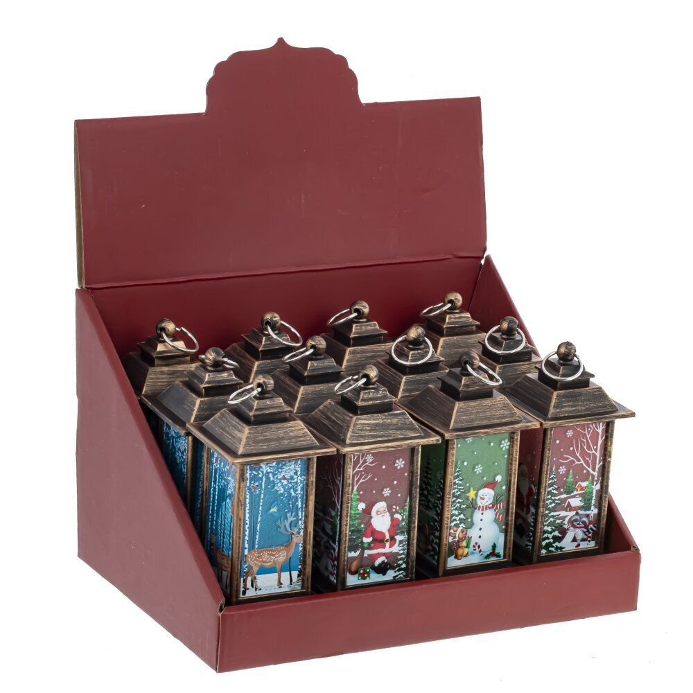 GAEM Изделие декоративное "Фонарь" (подсвет, LR44 х3шт) L5 W5 H12,5 см (блок 12), 3в.