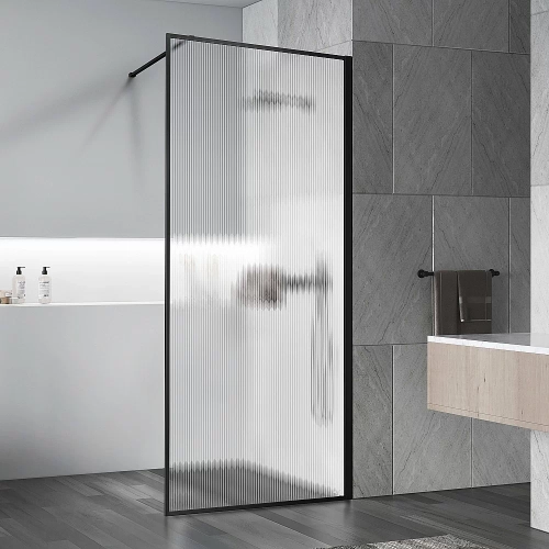 Душевое ограждение Vincea Walk-In VSW-1HP110FLB 110 стекло рифленое/профиль черный матовый