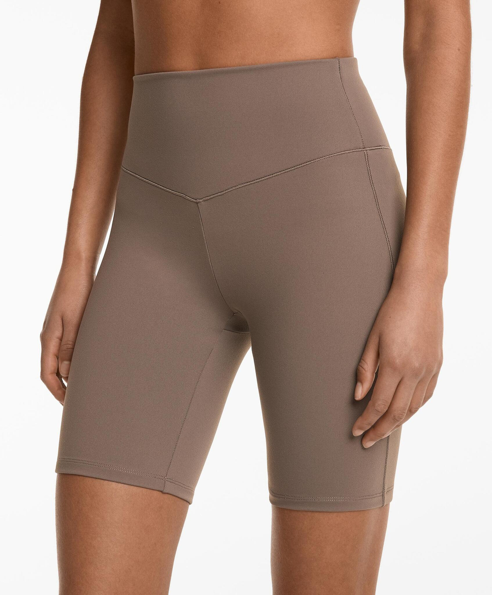 OYSHO Леггинсы-велосипедки полиамидные хлопковые с высокой посадкой 20 см, ладан