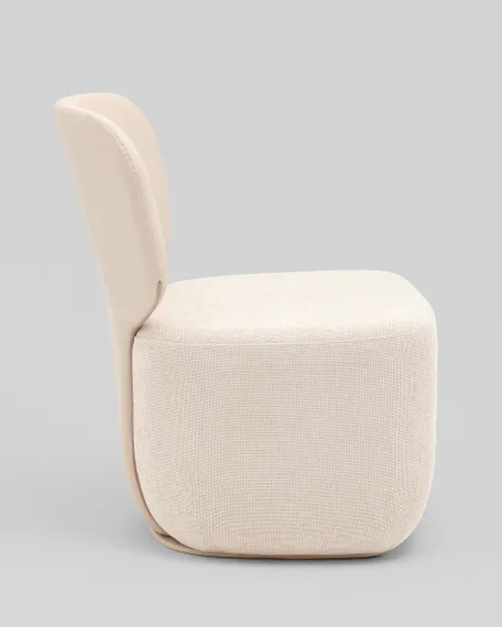 Кресло Спейс спинка экокожа, сиденье шенилл бежевый