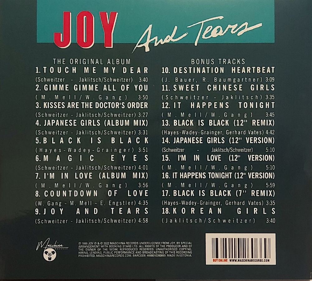 CD: Joy — «Joy And Tears» (1987/2022) [Deluxe Expanded Edition]