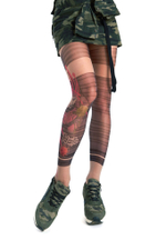 Колготки с имитацией принтованных гетр (Размер: S-M-L) (Цвет: бежевый)