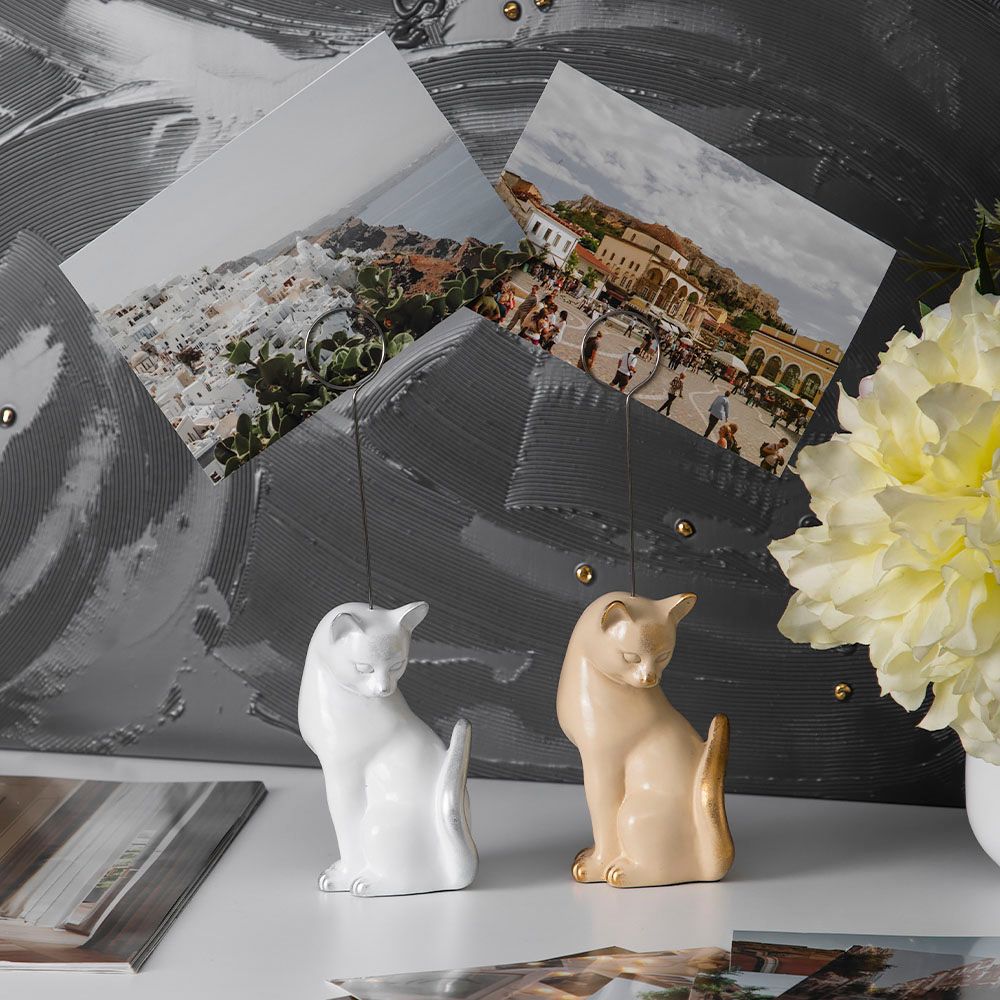 Статуэтка Кошка Грация с держателем Айвори