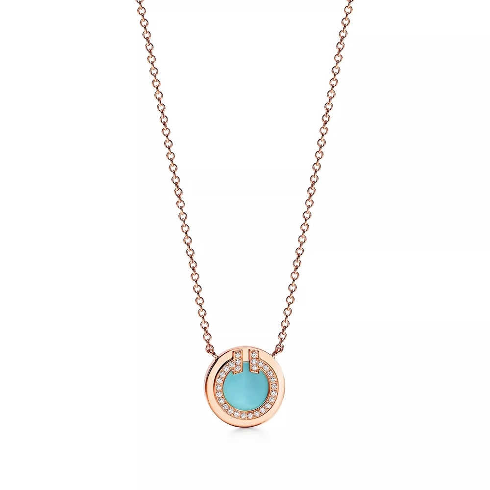 Подвеска из розового золота с бирюзой, Tiffany 💠, В наличии