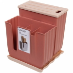 Подставка для ножей и столовых приборов «Стиль» 16*15*19см с поддоном, микс