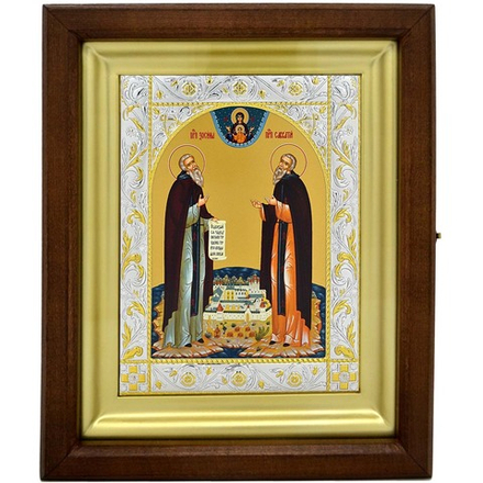 Зосима и Савватий Соловецкие. Икона, писанная в монастыре.