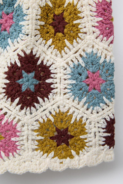 ZARA БЕРМУДЫ ИЗ КРУЖЕВА КРОШЕ, РАЗНОЦВЕТНЫЙ