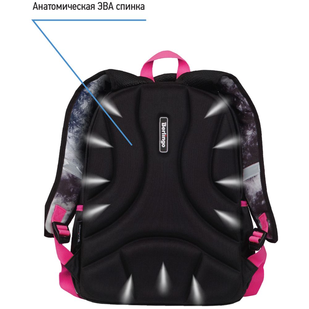 Рюкзак Berlingo Boom Black-pink style 38,5х29х12см, 630 гр., 2отд. 3карм, с эргономичной спинкой