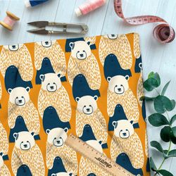 Ткань премиум интерлок собрание лесных медведей