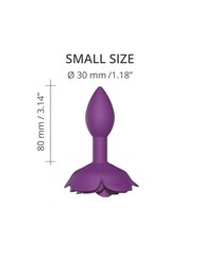 Фиолетовая анальная пробка с ограничителем-розой Open Rose Size S Butt Plug