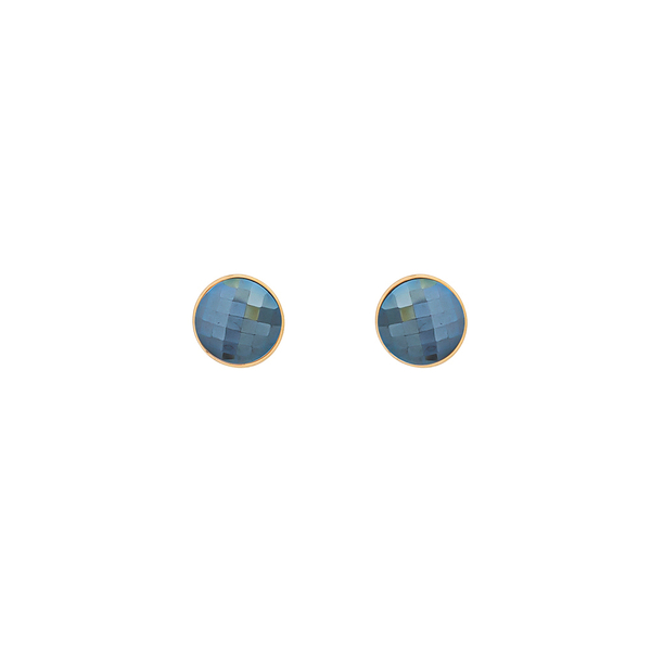 Серьги пусеты Possebon Pearl Black Agate A1184.4 BW/G