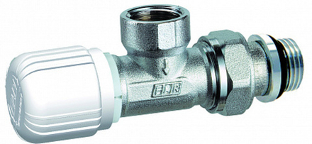 Вентиль термостатич. угловой с горизонтальной буксой 1/2"ВР, EPDM