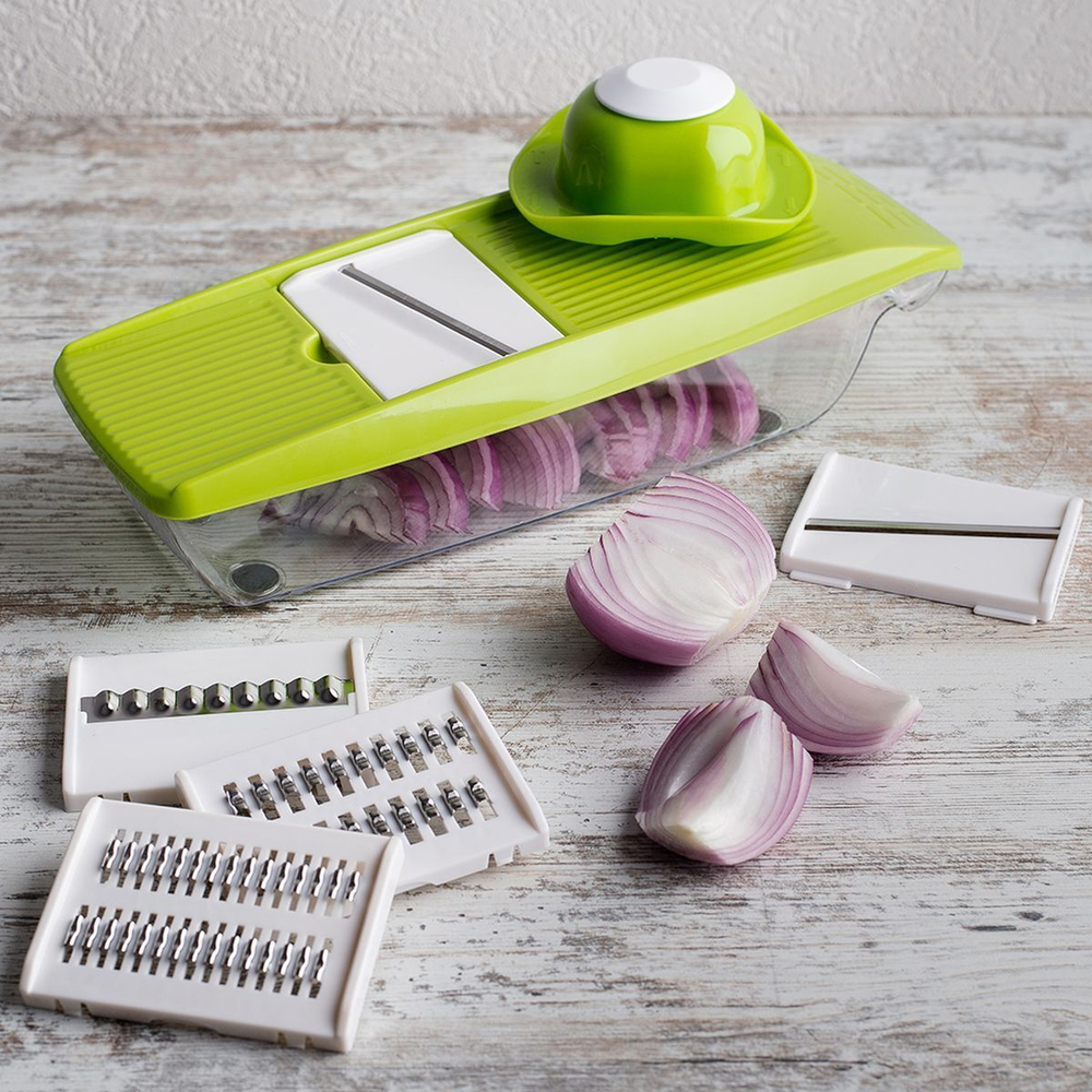 Овощерезка многофункциональная, пластик, нержавеющая сталь, 9 предметов, в асс, Y507