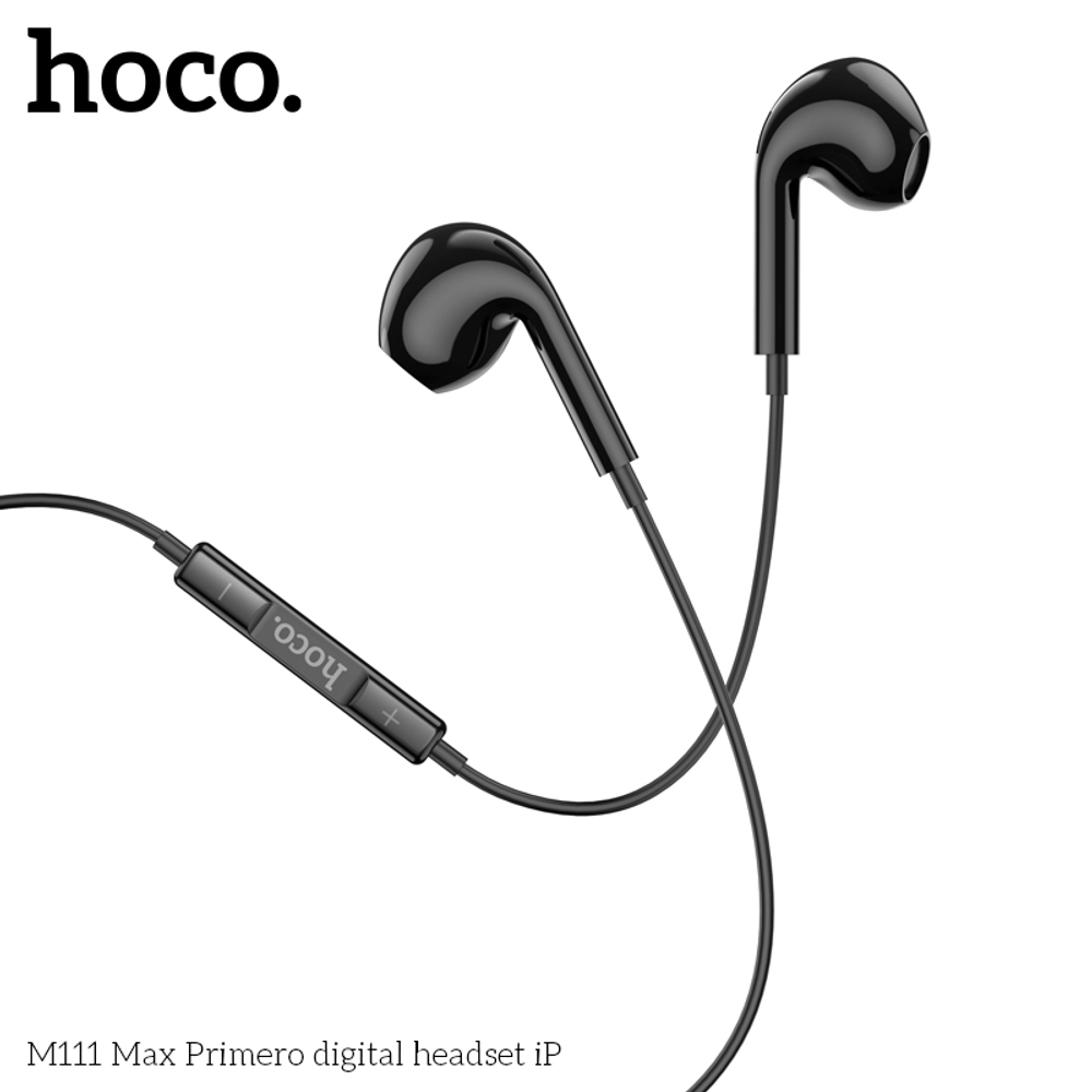 Наушники с микрофоном HOCO M111 Max Lightning (черный)