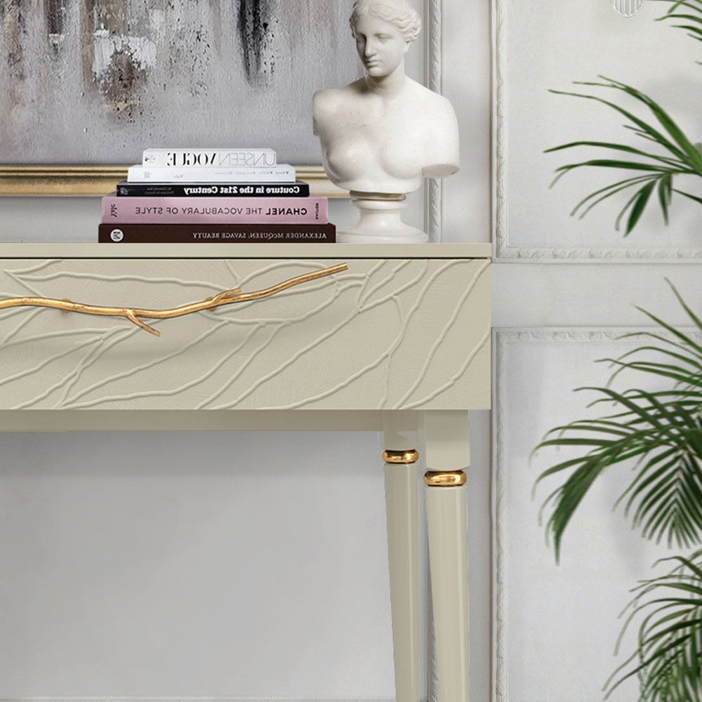 Консоль Арт Колор leaves Классик Голд Серый шелк