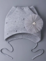 Шапка для девочки с ушками осенняя