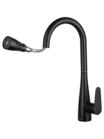 Смеситель для кухни с выдвижным изливом WONZON & WOGHAND, Черный матовый (WW-121E201B-MB)