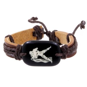 Фенечка - 23 Водолей (коричневая)