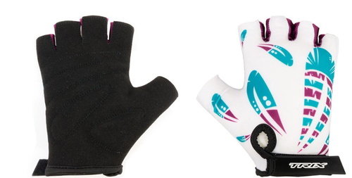 Перчатки TRIX nw  женские, S, коротк. пальцы, гелев. вставки, дышащая лайкра/искусств. замша, зелено-белые