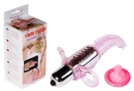 Клиторальный массажер с креплением на пальцах Vibro Finger Vibrator (10 режимов) (Цвет: розовый с серебряным)