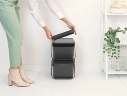 Brabantia Контейнер для мусора Sort & Go 20л для сортировки, серый