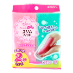 Двухслойная губка для мытья посуды с верхним слоем среднем жесткости и антибактериальной пропиткой Kikulon Slim Fit Sponge Scouter Non Scratch 2шт