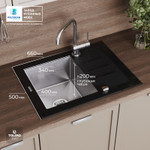 Мойка TOLERO GLASS TG 660 черный